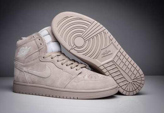 Air Jordan 1 High BG Grey Suede Shoes - Click Image to Close